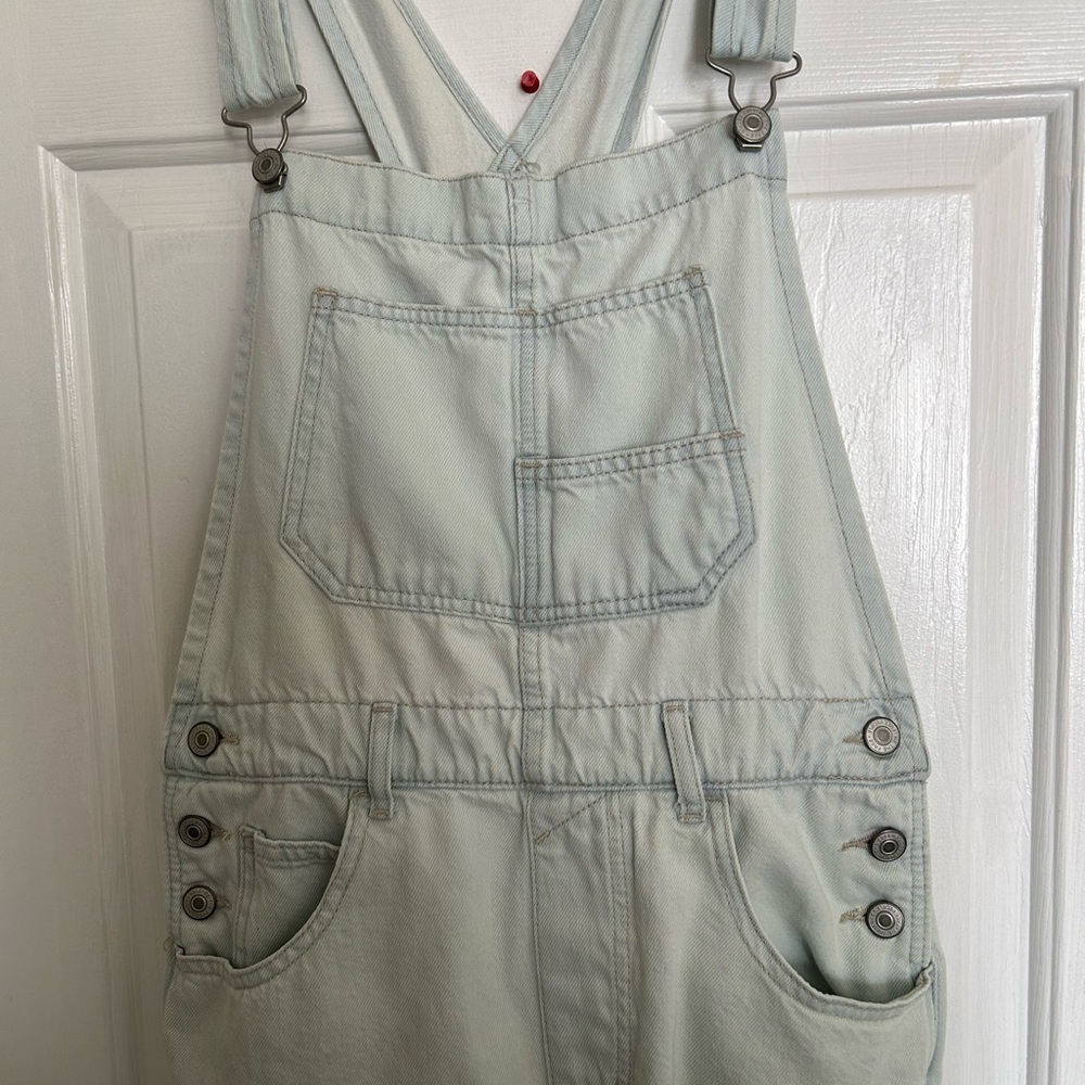 Free People We The Free Cotton Denim Overalls in Beach Bloom - Small - Picture 6 of 16